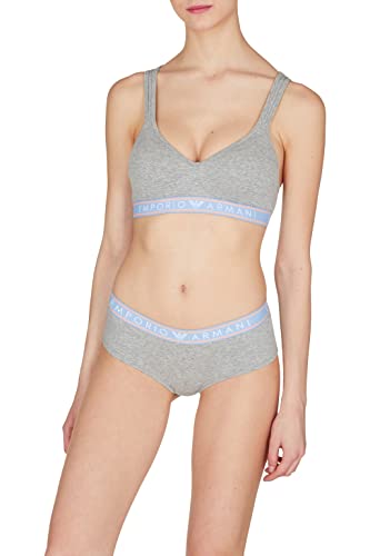 Emporio Armani Damen Emporio Armani Women's Iconic Logoband Padded Bra, Light Grey Melange, XL EU