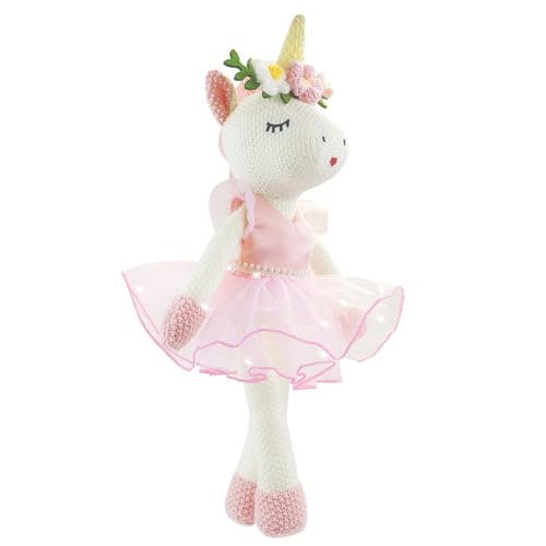 Image of JUSTQUNSEEN Unicorn Stuffed Animals Plush Ballerina Baby Doll, Unicor n Toys for Girl, Stuffed Animals for Girls Girls Birthday Gift U nicorn Decorations for Girl Toys(Pink)