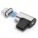 Adaptador Magnético USB C | Thunderbolt 3 | Carga Rápida PD 100W | Transferencia de Datos de 20Gb/s | Salida de Vídeo 4K @ 60Hz | Conector de ángulo Recto | Compatible con Macbook, Lenovo, DELL, HP