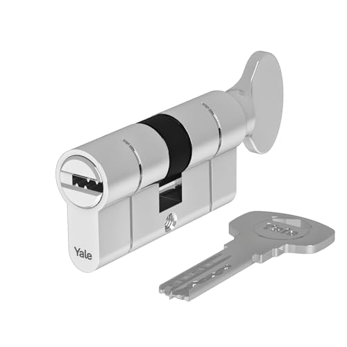 Yale YC2100-5 Llaves reversibles, niquelado, 40 x 40 CK mm, 10 pasadores – Puerta exterior, puerta interior, puerta de entrada