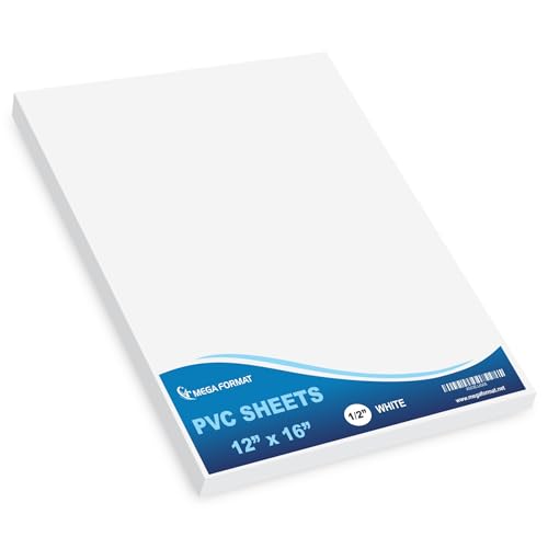 Image of Mega Format 12 inch x 16 inch Rigid PVC Plastic Sheets - Sintra Sheet, Celtec PVC Board - Hard Plastic Sheet - 1 /2 inch 12mm Thick - 1-Pk-White