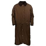 OUTBACK TRADING Men's Wax Cotton Waterproof Breathable Long Western Duster with Multiple Pockets, Bronze