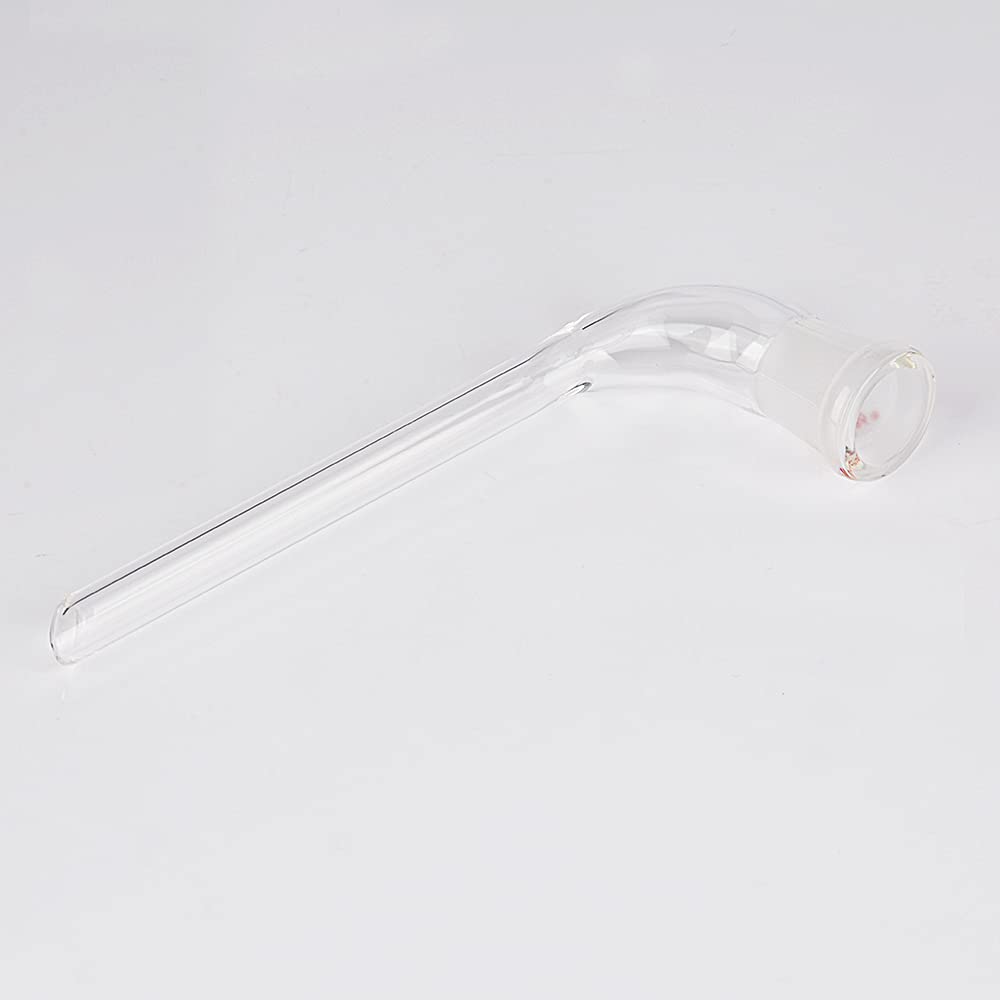 Adaptador de Destilación en Ángulo de 105 Grados, Vidrio de Borosilicato con Junta 14/20 y Tubo de Goteo de 100mm