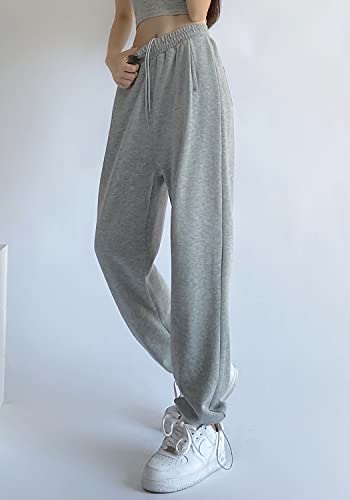 Womens Wide Leg Sweatpants Casual Yoga Pants High Waist Joggers Lounge Trousers With Pockets Grey S #TOP2