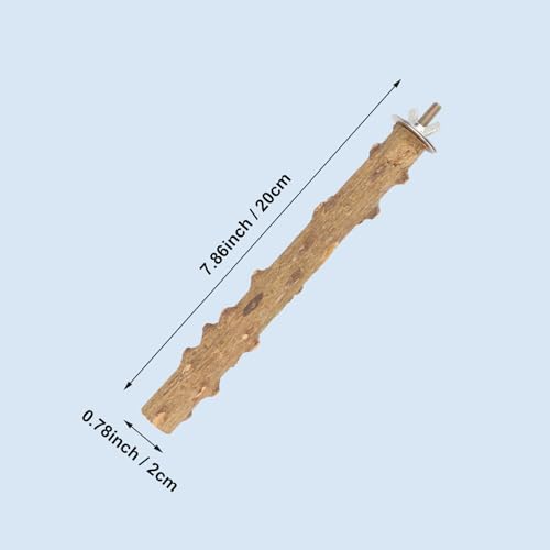 Image of Hypeety Natural Wood Perch Stand Toy for Budgie, Parakeet, Cockatiel, Conure, Lovebird (7.86 inch)