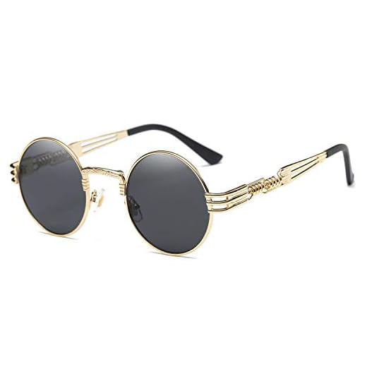 Dollger Gafas de sol redondas Steampunk John Lennon Hippie Gafas Marco de metal 100% Lente de bloqueo UV