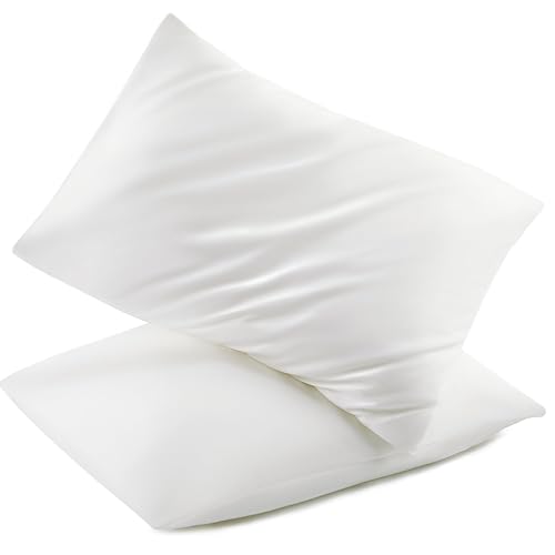 Image of TILLYOU Toddler Pillowcase 2 Pack with Envelope Closure,13 inch x 18 inch Silky Soft Microfiber Travel Kids Pillow Cases for Boys and Girls,Pure White