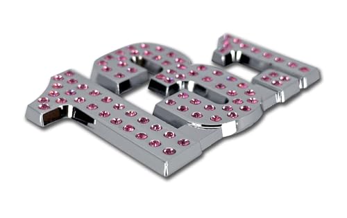 Image of Elektroplate 13.1 Pink Crystal Half Marathon All Metal Emblem for Cars, Trucks, and All Auto | Universal Fit at 1.75 inch x 2.9 inch | Weatherproof