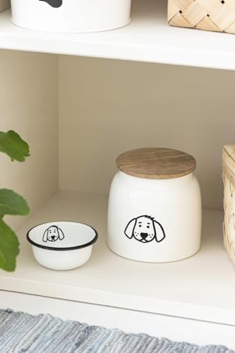 IB Laursen Essen Aufbewahrung aus Metall mit Mangoholzdeckel für Hunde - Rustik Modern - Haustierfutterbehälter - Bowl - Futterdose - 470700031