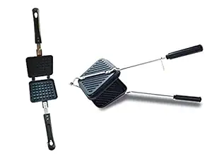 Amarks SMARTANT Waffle Maker + Grill gas Sandwich maker With Comfortable Handle For Kitchen Gas Stove Non