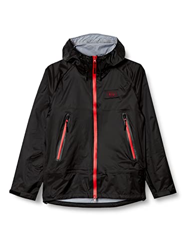 KiU レインコート 豪雨対応 軽量 レインジャケット マイティー 3レイヤー ブラック M 透湿 コンパクト K93M-900