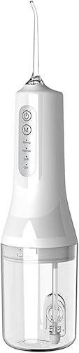Water Dental Flosser for Teeth Cordless, 2025 Upgraded Portable Oral Irrigator 260ML 5 Jet Tips and 4 Modes Rechargeable Tooth Flosser, lPX7 Waterproof Irrigation Cleaner for Travel Home, White