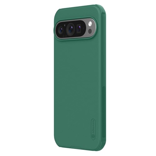 Image of Nillkin Case for Google Pixel 9 Pro XL (6.73'' Inch) Super Frosted Shield Pro Magnetic Suction Function Only Hard Back Soft Border (PC + TPU) Cover Raised Bezel Camera Protect Green Color