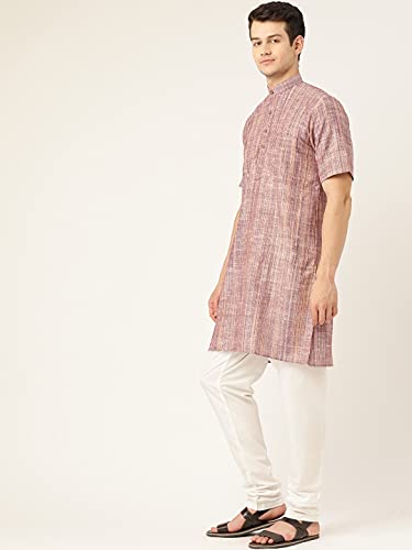 Image of Rajubhai Hargovindas Green Khadi Half Sleeve Kurta