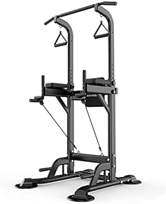 MaGiLL Training Fitness Workout Station Adjustable Gym Power Tower Tower Dip Station Pull-Up Bar Push-Up Grips Multi-Functional Training