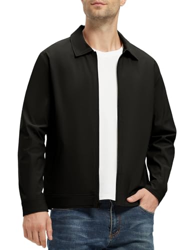 Image of Rdruko Men's Light Jackets Windbreaker Lightweight Jacket | Water Resistant, Windproof, Full Zip, Stylish, Casual, Golf, Work, Business, Spring, Fall