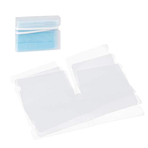 Estuche para Guardar Mascarillas Portátil ,Mini Caja Plegables Transparente para Mascarillas de Almacenamiento de Plástico contra el Polvo y la Suciedad - Paquete de 12 (estuche de almacenaje)