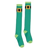 Amscan St. Patrick's Day Green Belt Style Knee High Socks, 1 Pair | Party Accessory