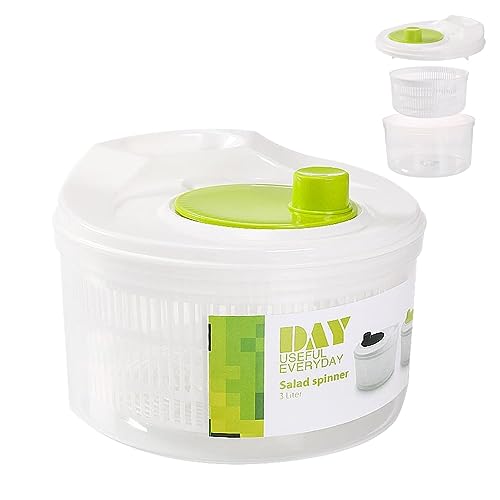 ensalada con tapa, secador ensalada manual, ayudante cocina para lavar y secar lechugas | ensalada utilizable como ensaladera o colador lechuga, verduras y