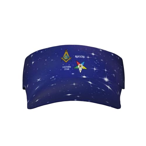 Joisbs Masonic Eastern Star Unisex Sun Visor Cap - Ultimate UV Protection for Stylish Outdoor Fun Black