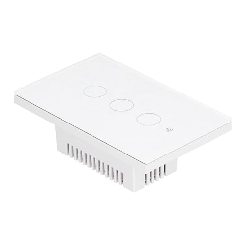 Interruptor de pared Aramox de vidrio templado blanco y PC ignífugo seguro 2