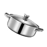 STAHAD Olla para Inducción de Acero Inoxidable 304, Olla Doble Compartimento 26 Cm, Menaje de Cocina para Hogar y Restaurante, Adecuado para Hot Pot y Shabu-shabu