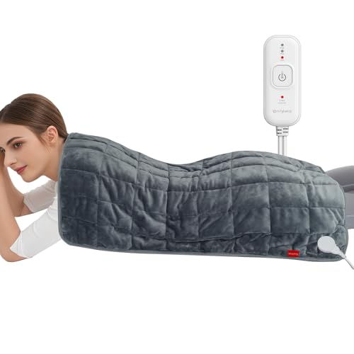 Comfytemp Weighted Large Heating Pad 17'&times;33' for Back & Period, FSA Eligible Far Infrared Electric...