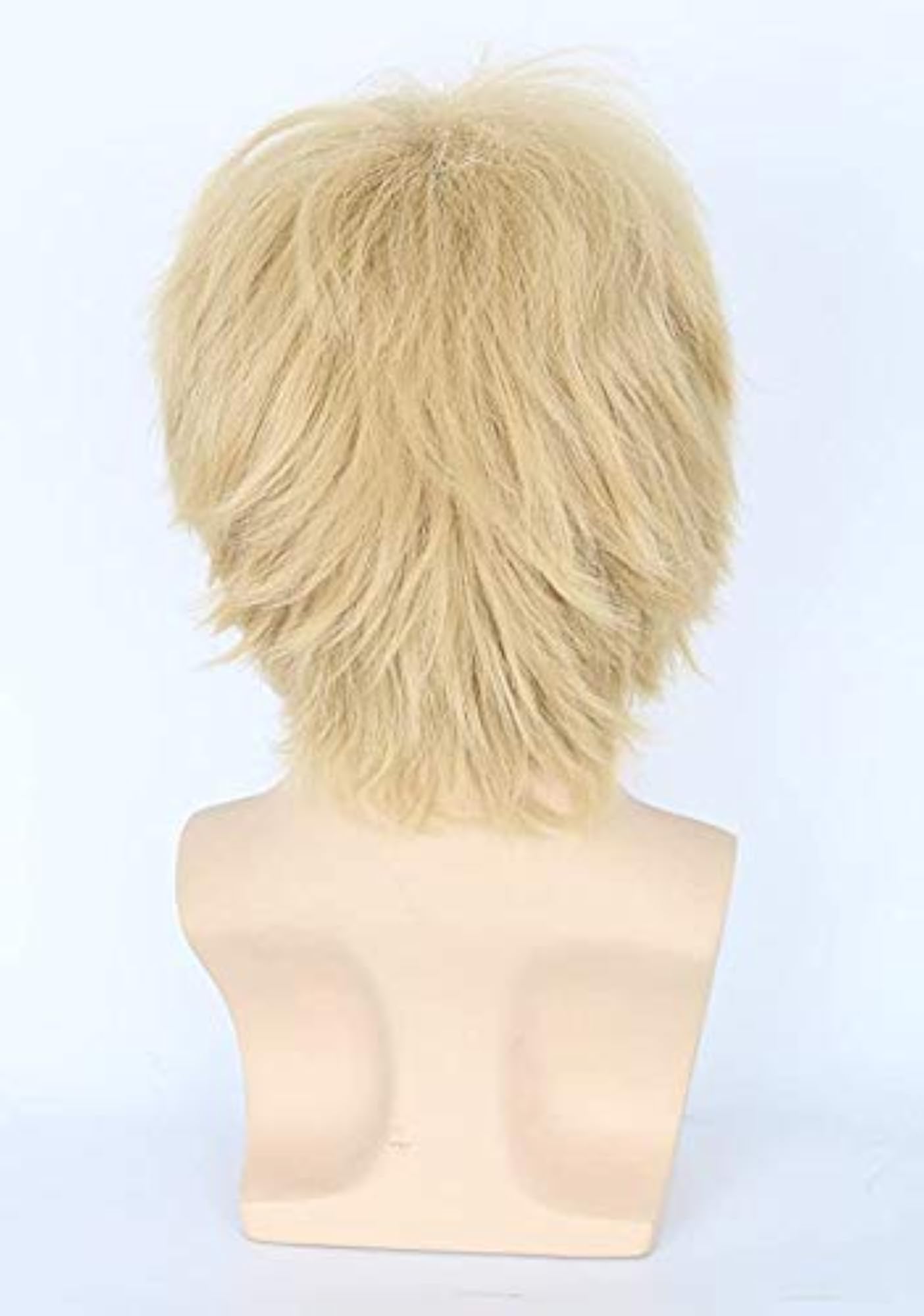 Short Layered Blonde Anime Cosplay Wig, Costume Accessory