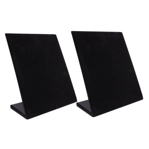 WRITWAA 2 Piezas Soporte de joyería para pendientes de terciopelo joyero de viaje rack de aretes estante para aretes organizador de collares titular de la oreja escaparate franela Black