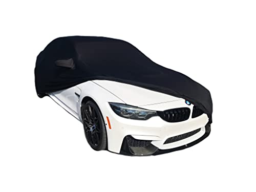 Ultraguard Stretch Satin Indoor Car Cover Compatible for BMW 3 Series Sedan 320i, 328i, 330i, 340i, M340i, 330e, 328d, M3 - The Ultimate Custom Fit (Black)