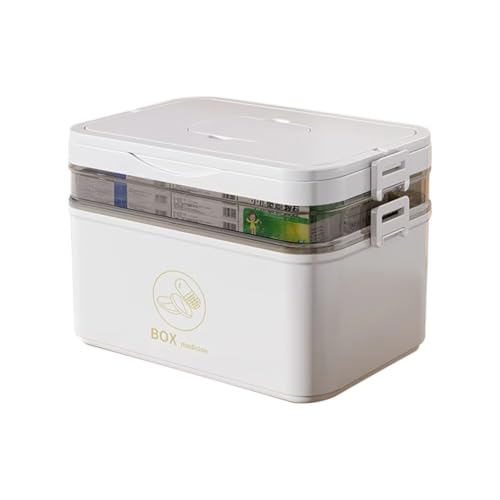 救急箱 薬箱 お薬ケース ツールボックス 救急セット おしゃれ 大容量 仕切り 防災 家庭用 2段 16.5*20.5*30cm