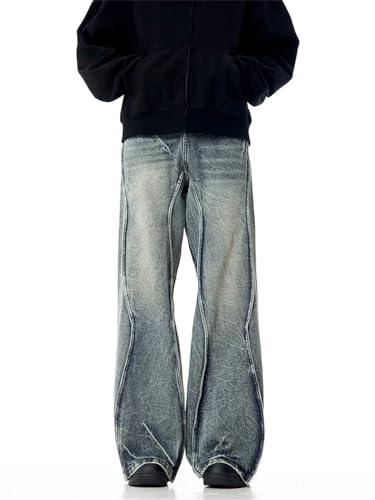 Man Baggy Jeans Return Washed Denim Trousers Goth Hip Hop High Street Jeans2