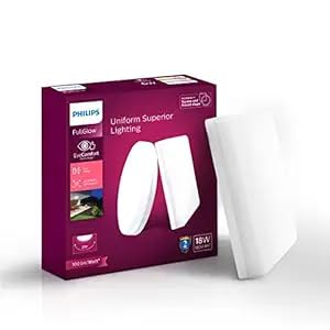 Image of Philips 18W Square FullGlow Surface LED Panel Light | Neutral White 4000K | Energy-Efficient Ceiling Light for Home, Office & Commercial Use