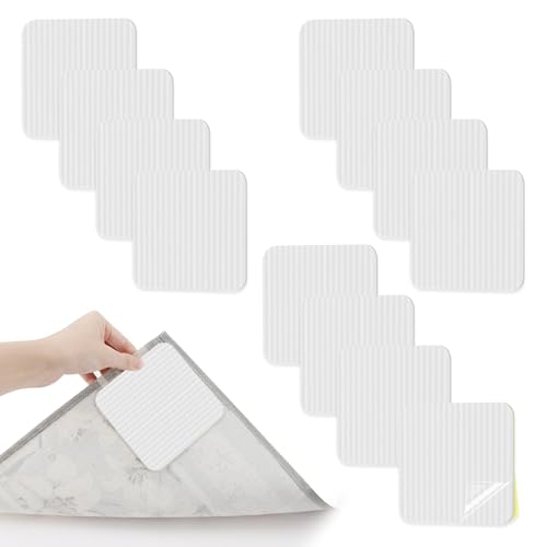 GlasFlength Teppich Antirutschunterlage, 12 Stück Antirutschmatte für...