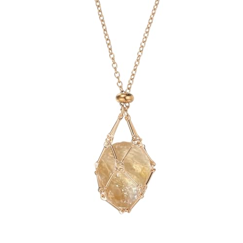 Collier cage cristal acier inoxydable ajustable pour ne plus perdre vos minéraux