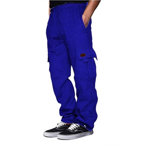 Cargo Sweatpants for Teen Boys 16-18 Mens Heavyweight Cargo Fleece Sweatpants Relaxed Fit Joggers with Pockets