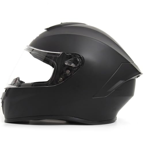 Casco de Motocicleta Integral Vintage Aprobado DOTECE Casco Crash de Moto con Visera Cascos Integrales para Scooters para Mujeres Y Hombres Cascos de Motocross Racing Touring R,XS=53~54CM
