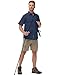 Satankud Mens Short Sleeve Fishing Shirts Quick Dry Sun Protection Cooling Hiking Travel Safari Camping Work Shirts (Navy, XL)