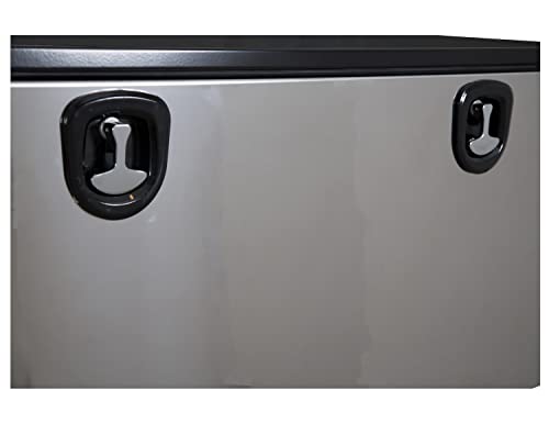 Image of Buyers Products 1704715 Black Steel Underbody Truck Box With Silver Polished Stainless Steel Door, 24 x 24 x 60 Inch, Made In The USA, Truck Tool Box Organizer With Storage, Job Box For Work Truck
