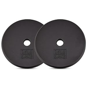 Yes4All Standard 1″ Cast Iron Weight Plate – Ideal for Strength Training – Multiple Weight: 5LB to 25LB (Single & Set of 4)