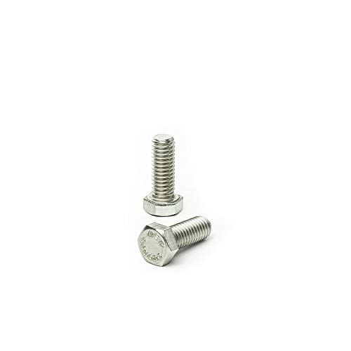 Image of 1 /2 inch-13 x 1 inch Hex Head Tap Bolt Cap Screw, Stainless Steel 18-8, Fully Threaded, Bright Finish, Machine Point, Quantity 25 by Bridge Fasteners