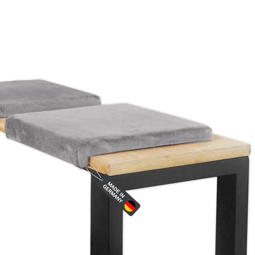 Lycce Bankauflage Sorriso Klemmkissen 1 Leiste, Sitzkissen Samtstoff grau, Banktiefe ab 35 cm