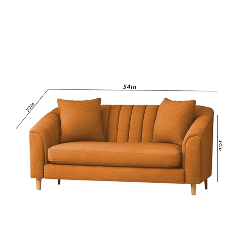 Image of Casaliving Doraldo 2 Seater Sofa Set for Living Room (Orange Colour) Premium Fabric Sofa
