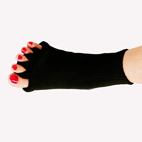 Meias separadoras de cinco dedos para ioga, fibras acrílicas macias e elásticas elásticas meias espo