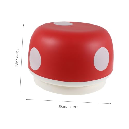 Tabouret à chaussures structure stable en PP motif champignon rouge - 4