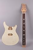 WUQIMUSC unfinished Guitar Body and Neck Kits DIY replacement for PRS style project Mahogany Body Flame Maple veneer (kit-prs-flame-bird)
