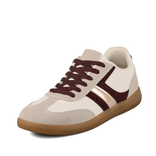 Opiniones y reviews de Tenis Vino de esta semana. 41 Weide Tenis Zapatos Mujer – Zapatos Planos de Cuero Metalizado Ligeros Cómodos Deportivo Adecuados para Actividades al Aire Libre y Deporte Casual, Plantilla Cómoda, Suela...