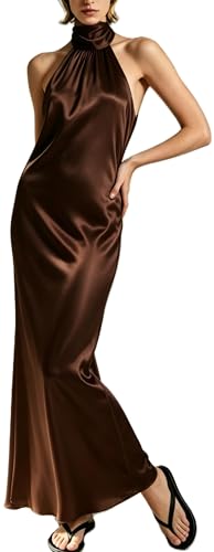 Image of Yiulangde Women's Backless Smocked Maxi Dress Sexy Spaghetti Strap Cut Out Flowy Beach Long Dress Vacation Casual Sundresses