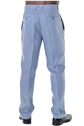 bohio Mens Casual Summer Flat Front Pants 100% Linen - in (6) Colors - MLP502