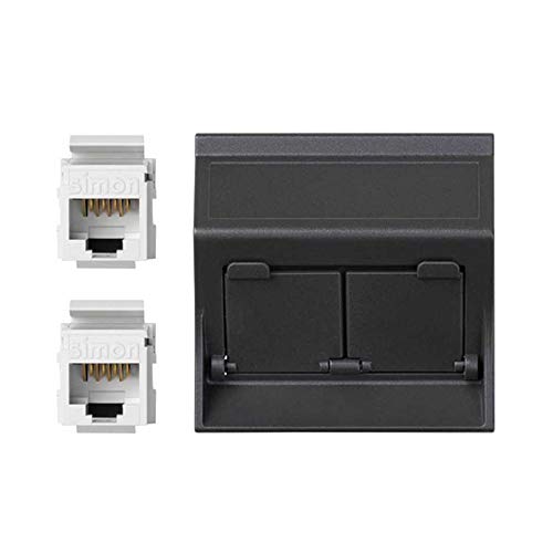 Placa VD inclinada CG con 2 Cat5eu grafi pour réseau RJ45 discret